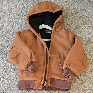Carhartt Tan Hooded Jacket with Quilted Lining